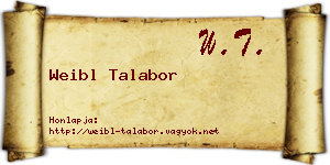Weibl Talabor névjegykártya